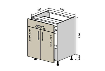 Фото Н30 Тумба 1Ш2Д 60