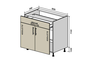 Фото Н31 Тумба 1Ш2Д 80 Моно Luxe Вип-Мастер