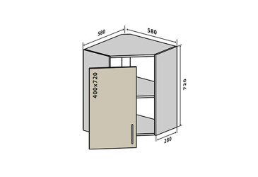 Фото В14 Тумба угловая 1Д Бета Вип-Мастер