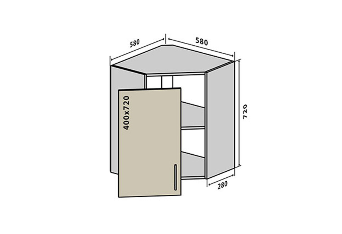 Фото В14 Тумба угловая 1Д Бета Вип-Мастер