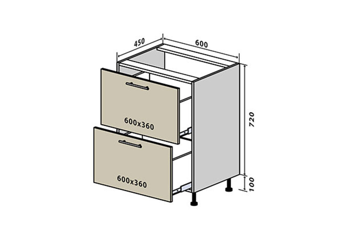 Фото Н10 Тумба 2Ш 60 Бета Вип-Мастер