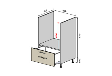 Фото Н32 Тумба для духовки 1Ш New