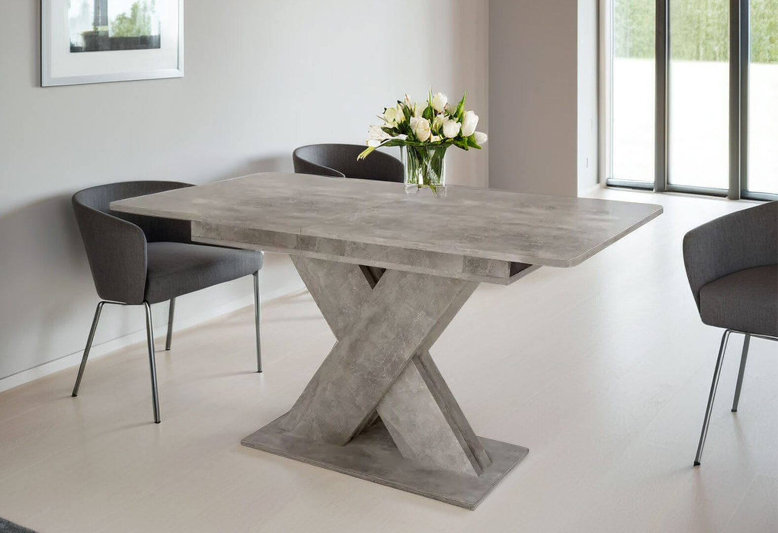 Фото 7 - Стол обеденный Неман Вито 140x80 см раскладной, бетон