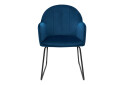 Фото 5 - Стілець кухонний Bjorn Лестер 58x62x83 см м'який з підлокітниками, синій Riviera 81, опора чорна