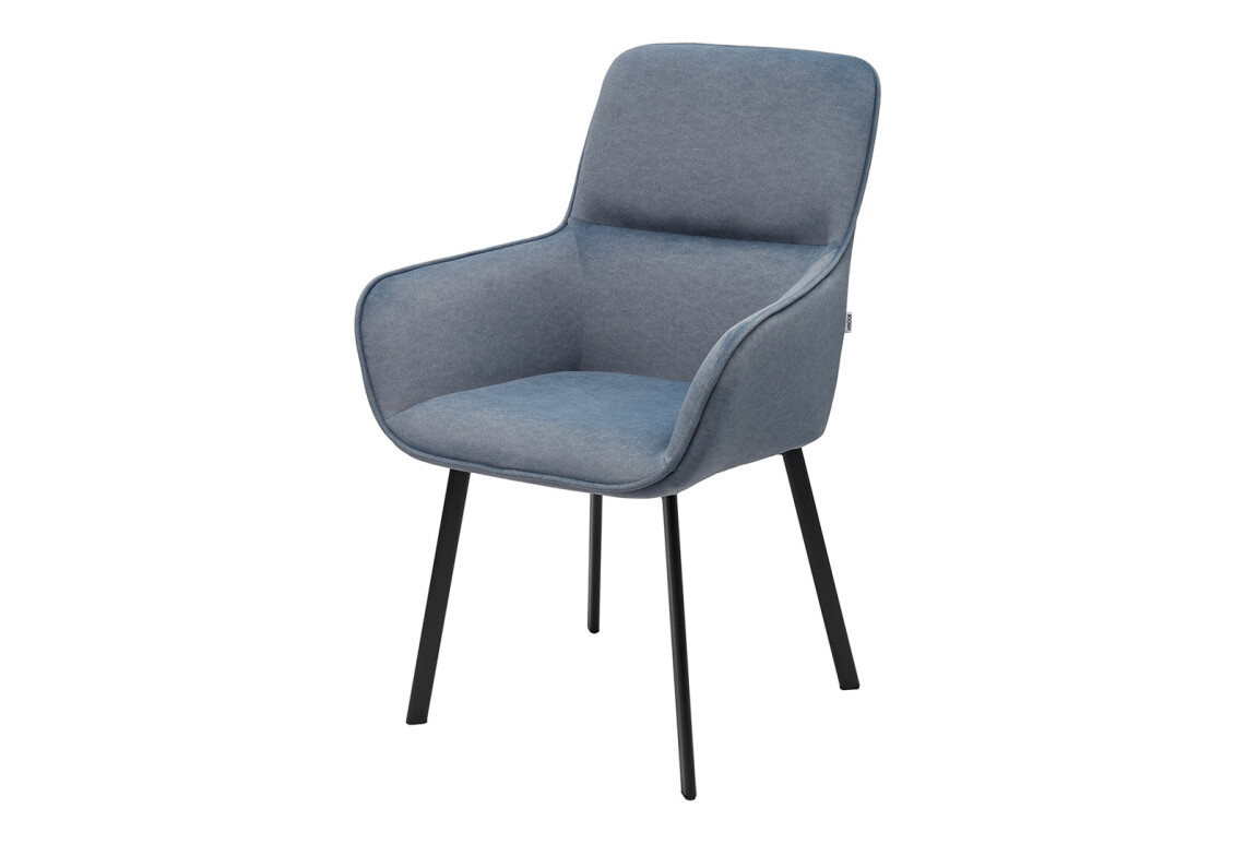 Фото Стул кухонный Bjorn Фрост 60x63x93 см мягкий с подлокотниками, темный серый Castel 97, опора черная