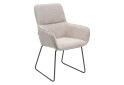 Фото 2 - Стул кухонный Bjorn Фрост 60x63x93 см мягкий с подлокотниками, бежевый Gemma 86, опора черная