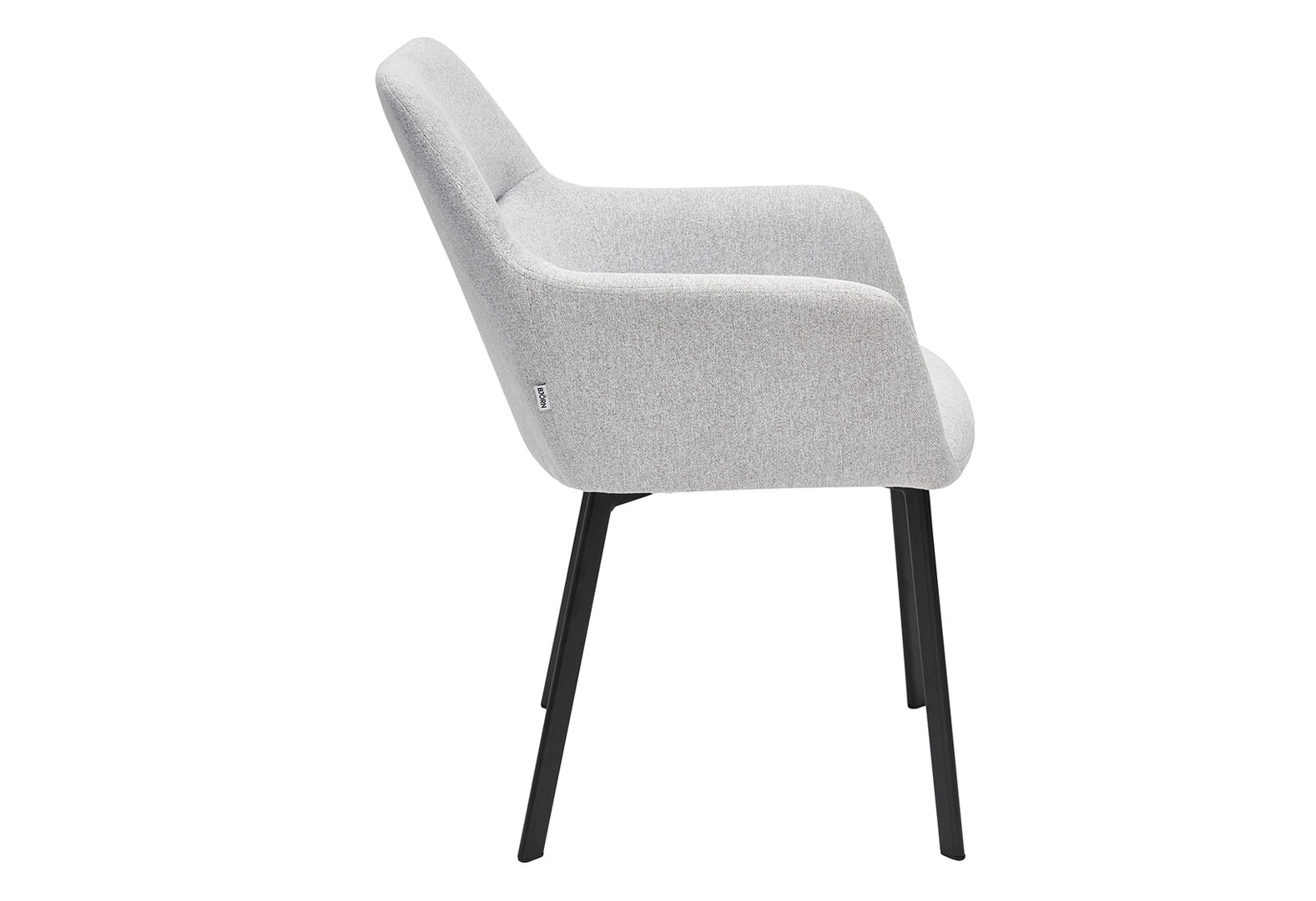 Фото 4 - Стул кухонный Bjorn Оливер 58x68x81 см мягкий с подлокотниками, серый Solid 83, опора черная