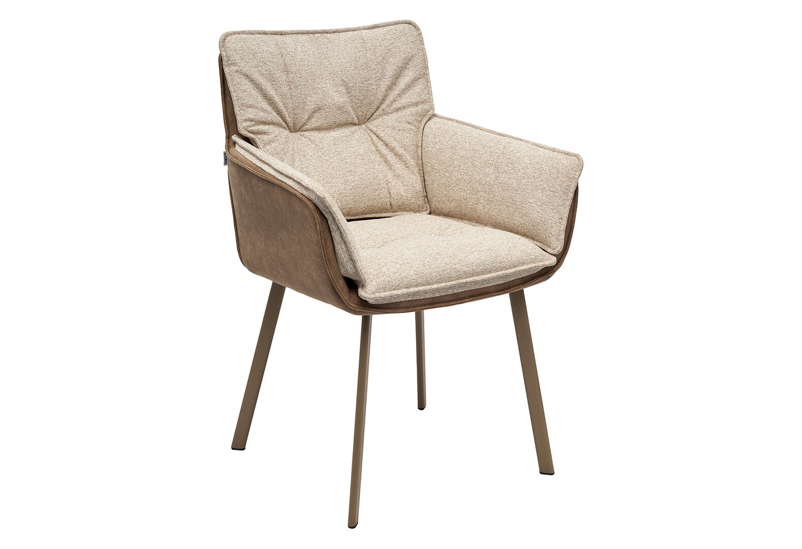 Фото 2 - Стул кухонный Bjorn Расмус 59x64x85 см мягкий с подлокотниками, бежевый Gemma 06 / Preston 23, опора мокко