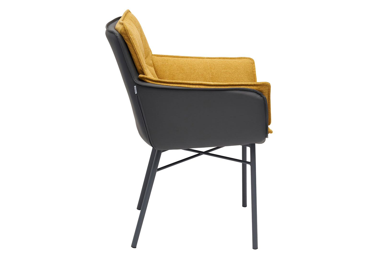 Фото 4 - Стілець кухонний Bjorn Расмус 59x64x85 см м'який з підлокітниками, жовтий Primo 48 / Boston 10, опора сіра