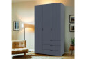Фото 3 - Шкаф Doros Гелар 3 ДСП 3-дверная с 3 ящиками 116 см Графит