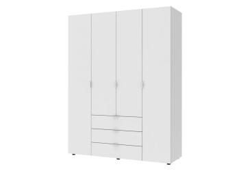 Фото Шкаф Doros Гелар 4 ДСП 4-дверная с 3 ящиками 155 см Белый