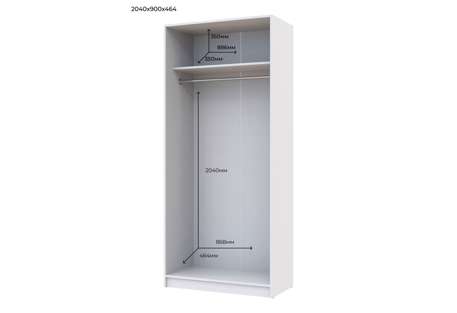 Фото 6 - Шафа Doros Promo / Промо 2 ДСП 2-дверна 90 см Білий