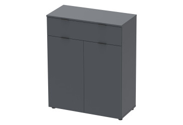 Фото Комод Doros Рон 2 2-дверный с ящиком 80 см Графит