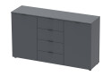Фото 3 - Комод Doros Рон 5 2-дверный с 4 ящиками 140 см Графит