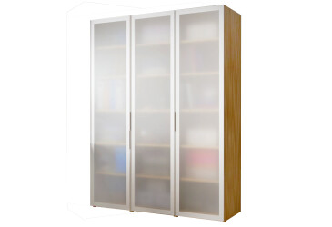 Фото Шафа VIP-master Неаполь 3-дверна зі склом Сатин AL 150 см Дуб аппалачі