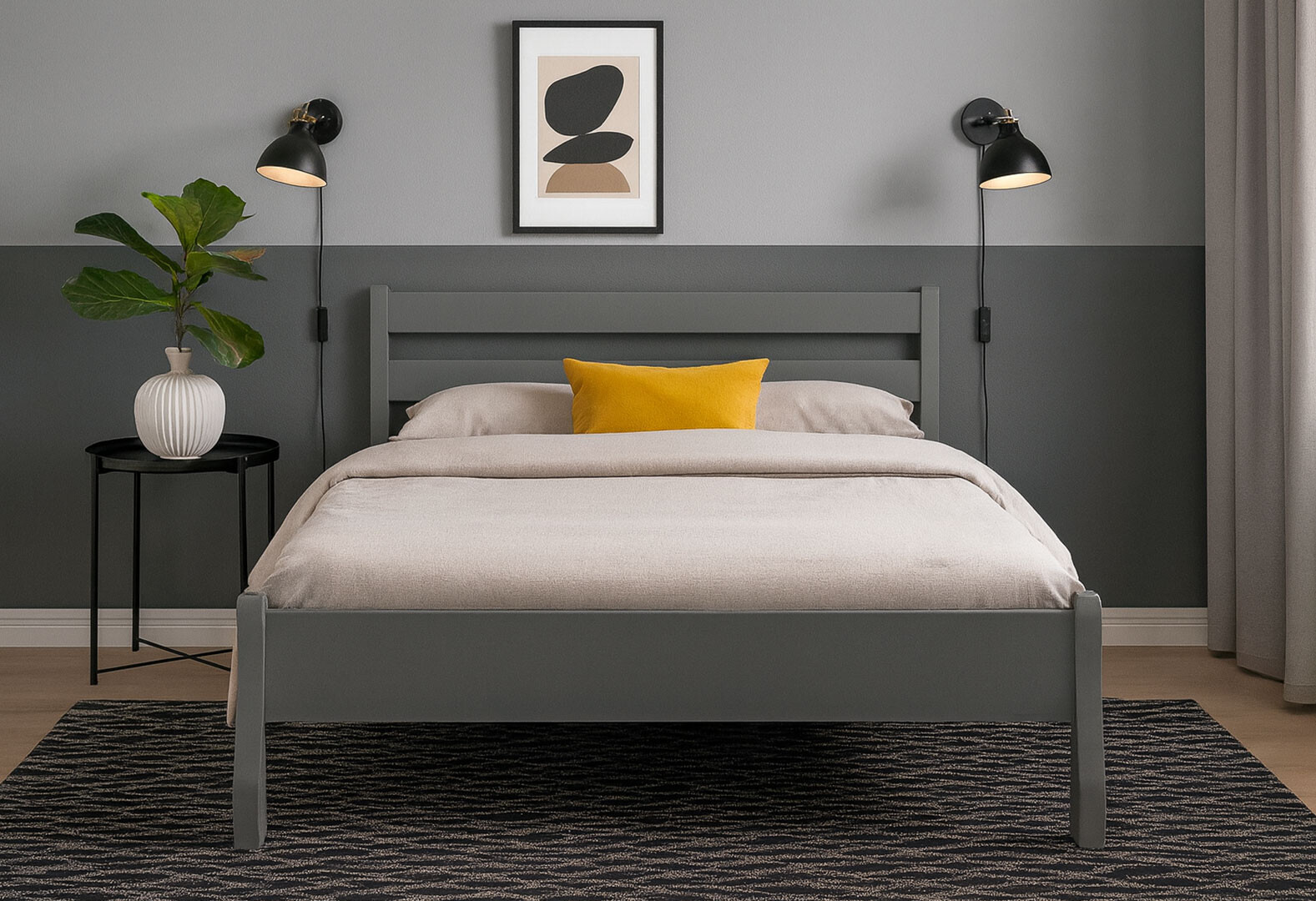 Фото 3 - Кровать Арбор Древ Венеция 140х200, сосна, серый