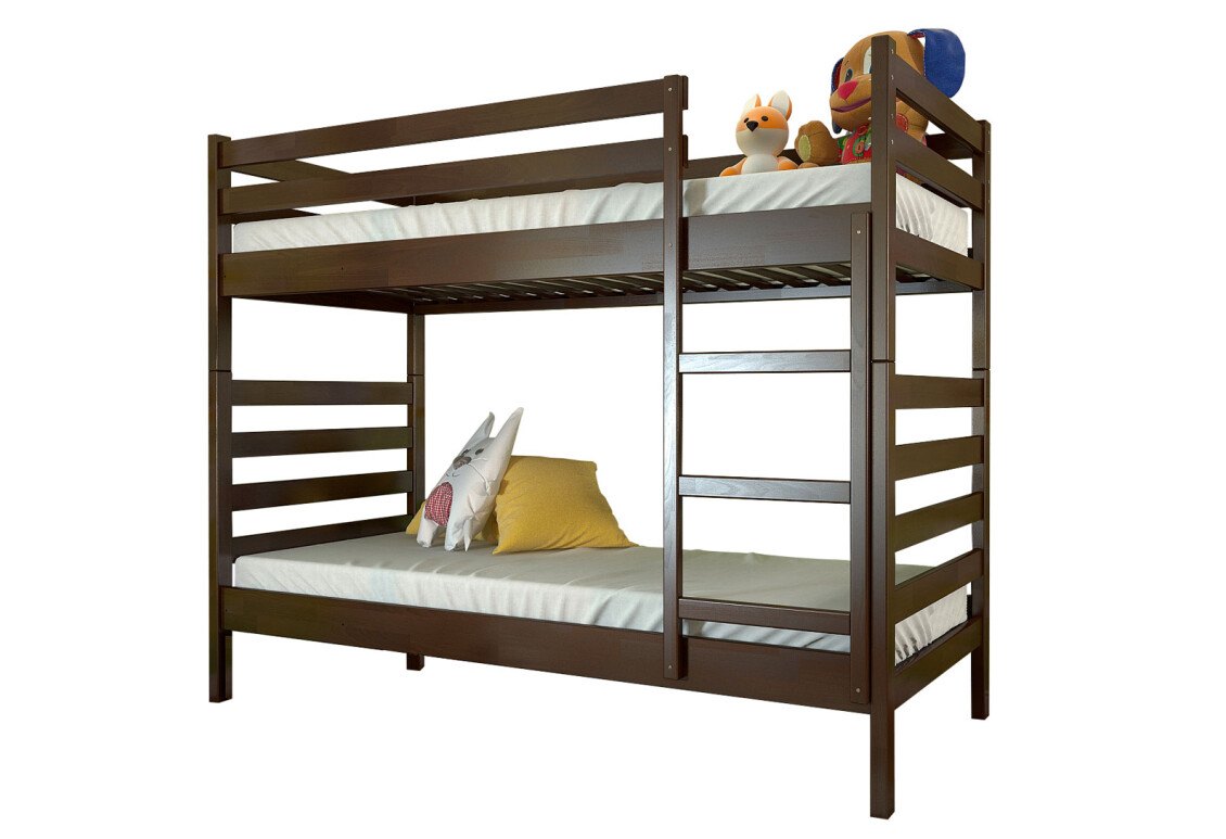 Фото Ліжко двоярусне Arbor Drev Ріо 90х200, сосна, темний горіх