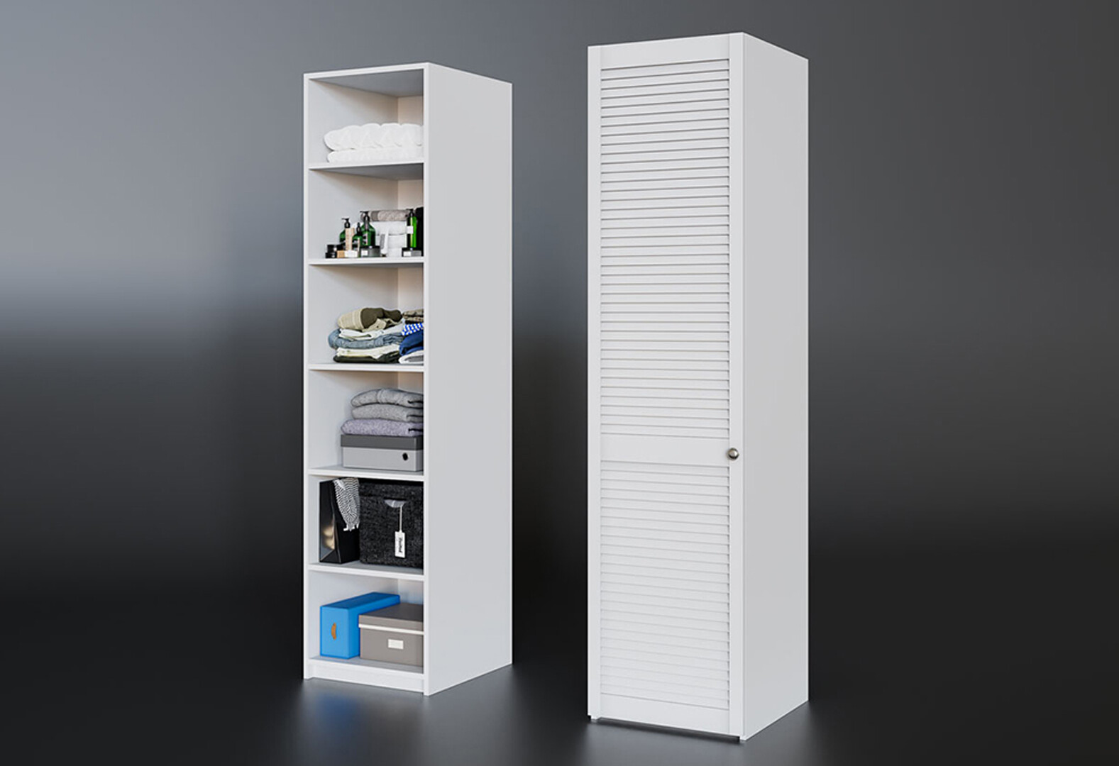 Фото 2 - Пенал VIP-master Техас 1-дверний 50 см Білий