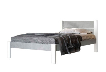 Фото Кровать Arbor Drev Лофт 2 (ДСП бетон) 90х190, сосна, белый