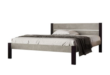 Фото Кровать Arbor Drev Лофт 2 (ДСП бетон) 140х200, бук, венге