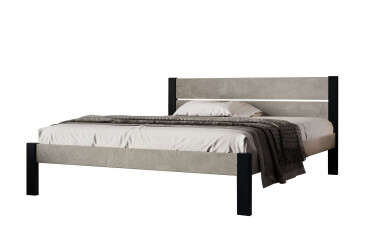 Фото Кровать Arbor Drev Лофт 2 (ДСП бетон) 160х200, сосна, венге магия