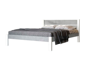 Фото Кровать Arbor Drev Лофт 2 (ДСП бетон) 160х190, бук, белый