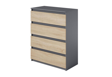 Фото Комод Moreli Минимал (Т215) с ящиками 80 см антрацит / дуб сонома
