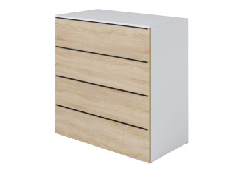 Фото Комод Moreli Грант (ТХ04) з шухлядами 100 см білий / дуб сонома