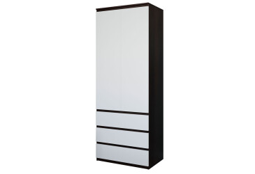 Фото Шкаф Moreli Т211 со штангой и ящиками 2-дверный 80 см венге магия / белый