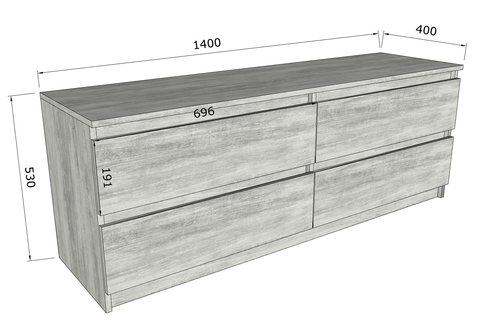 Фото 4 - Тумба под ТВ Moreli Локи (Т223) с ящиками 140 см антрацит