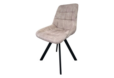 Фото Стул кухонный Новый Стиль Nicole 4L Black SQR (Box-2) 57x53x87 см мягкий / комплект 2шт Обивка: Palladium 2 Beige