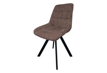 Фото Стул кухонный Новый Стиль Nicole 4L Black SQR (Box-2) 57x53x87 см мягкий / комплект 2шт Обивка: Palladium 5 Brown