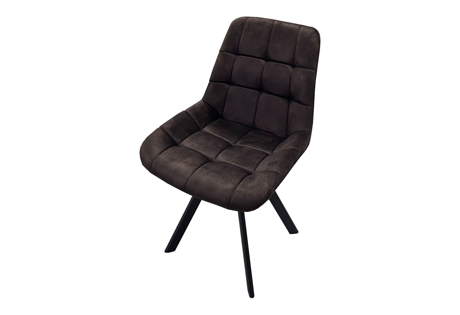 Фото 2 - Стул кухонный Новый Стиль Nicole 4L Black SQR (Box-2) 57x53x87 см мягкий / комплект 2шт Обивка: Palladium 6 Chocolate