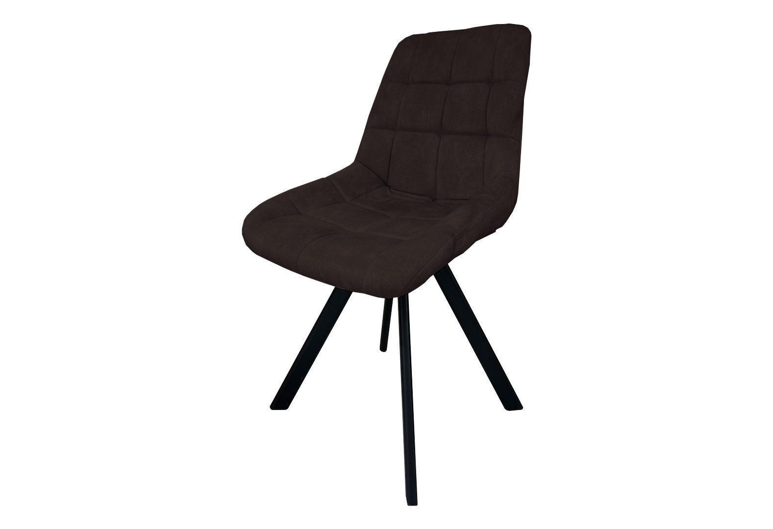 Фото 1 - Стул кухонный Новый Стиль Nicole 4L Black SQR (Box-2) 57x53x87 см мягкий / комплект 2шт Обивка: Palladium 6 Chocolate
