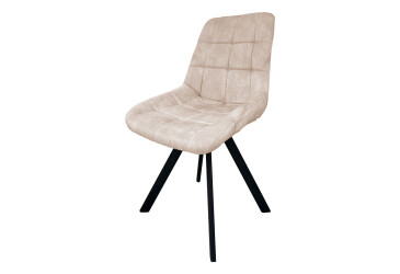 Фото Стул кухонный Новый Стиль Nicole 4L Black SQR (Box-2) 57x53x87 см мягкий / комплект 2шт Обивка: Palladium 3 Sand