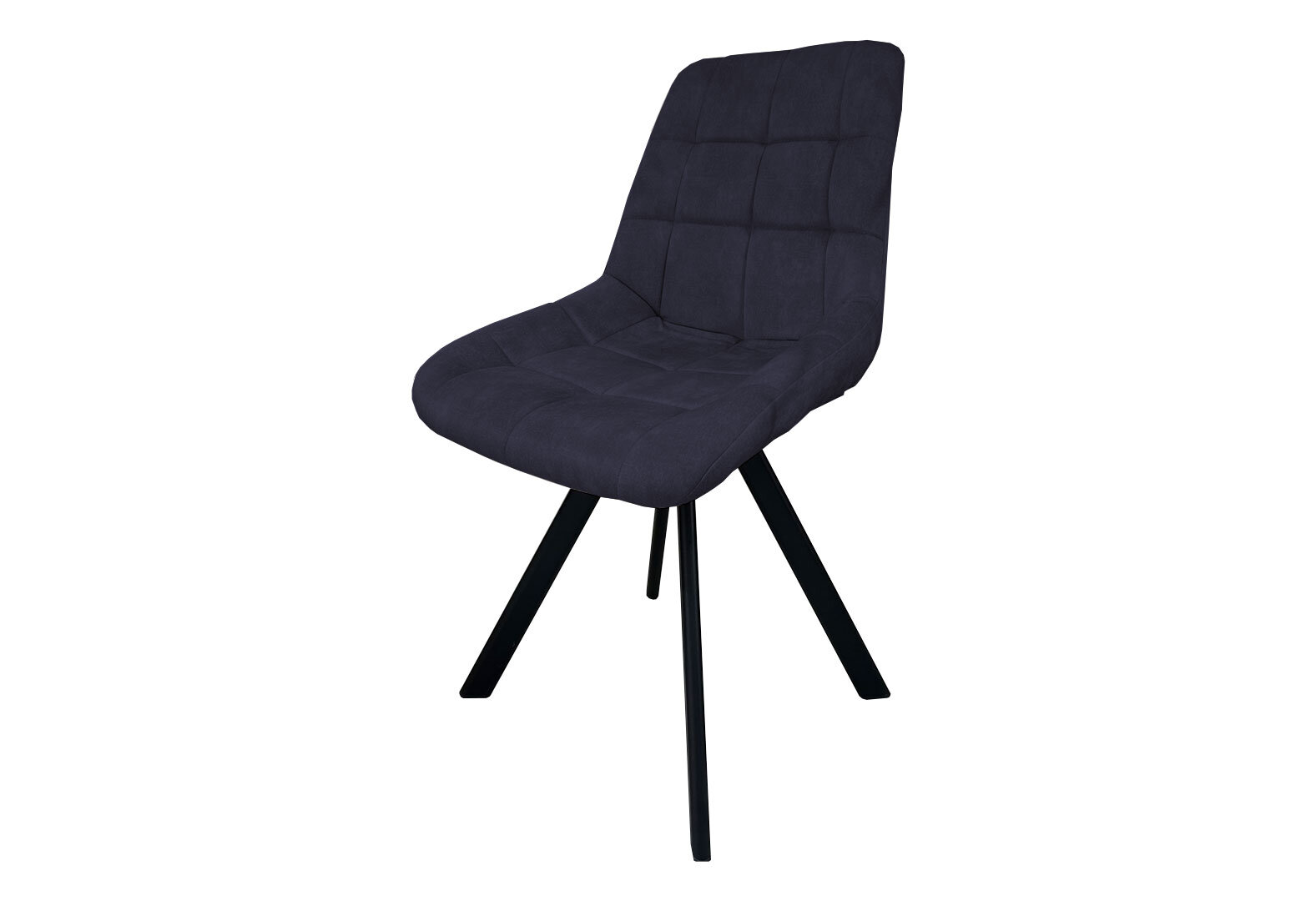 Фото 1 - Стул кухонный Новый Стиль Nicole 4L Black SQR (Box-2) 57x53x87 см мягкий / комплект 2шт Обивка: Palladium 17 Anthracite
