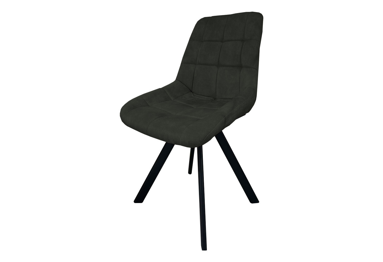 Фото 1 - Стул кухонный Новый Стиль Nicole 4L Black SQR (Box-2) 57x53x87 см мягкий / комплект 2шт Обивка: Palladium 11 Winter Moss