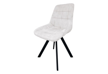 Фото Стул кухонный Новый Стиль Nicole 4L Black SQR (Box-2) 57x53x87 см мягкий / комплект 2шт Обивка: Palladium 1 Champagne