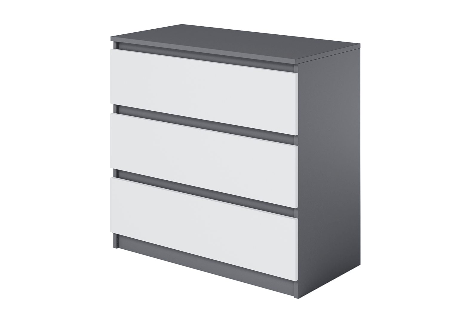 Фото Комод Moreli Т214 з шухлядами 80 см антрацит / білий