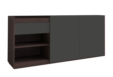 Фото Комод Moreli RS-3 з дверцятами, полицями та шухлядою 184 см венге магія / антрацит