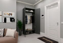 Image 2 - Шафа Moreli ST0009 зі штангою 2-дверна 100 см антрацит