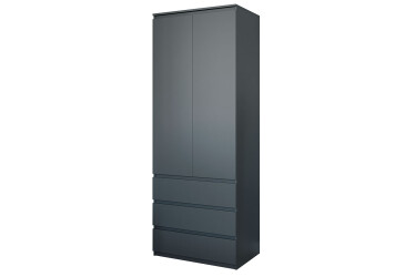 Фото Шафа Moreli Т210 з поличками та шухлядами 2-дверна 80 см антрацит