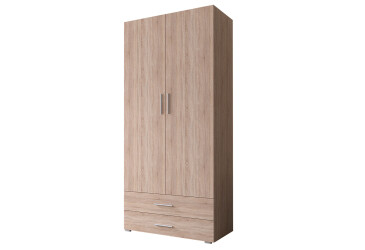 Фото Шкаф Moreli ST0002 со штангой и ящиками 2-дверный 100 см дуб сонома