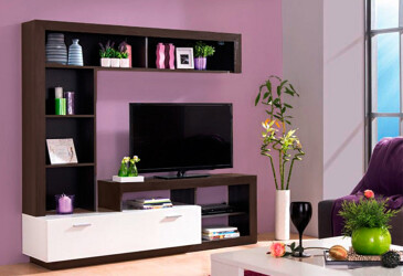 Фото Стенка ВМВ Холдинг Флокс 170 см дуб шоколадный/ белый