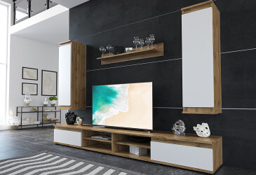 Фото Стенка Gerbor холдинг Люсия 220 см дуб тахо / нимфея альба