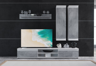 Фото Стенка Gerbor холдинг Люсия 175 см Нимфеа альба / Бетон