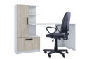 Image 2 - Стол компьютерный Garant Стандарт 150x59 см со стеллажом Нимфея альба / Урбан ойстер, сборка левая