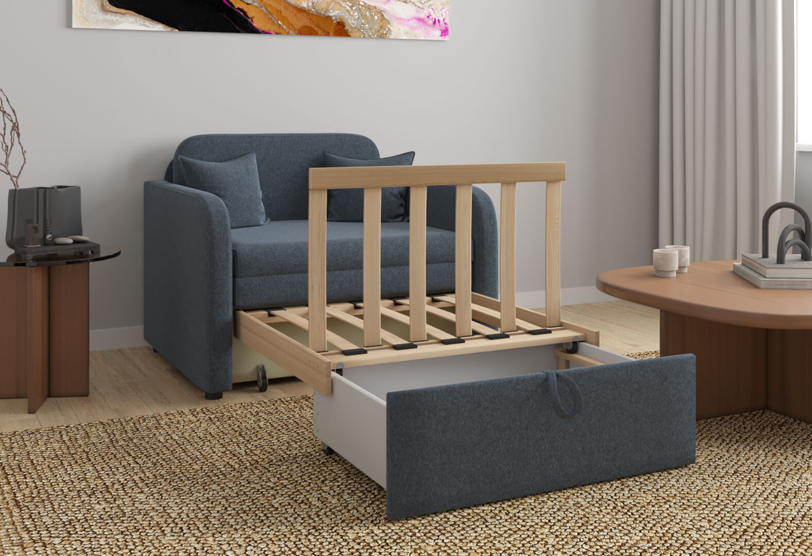 Фото 7 - Диван UMa Мини 97x83 см синий (Primo 89)