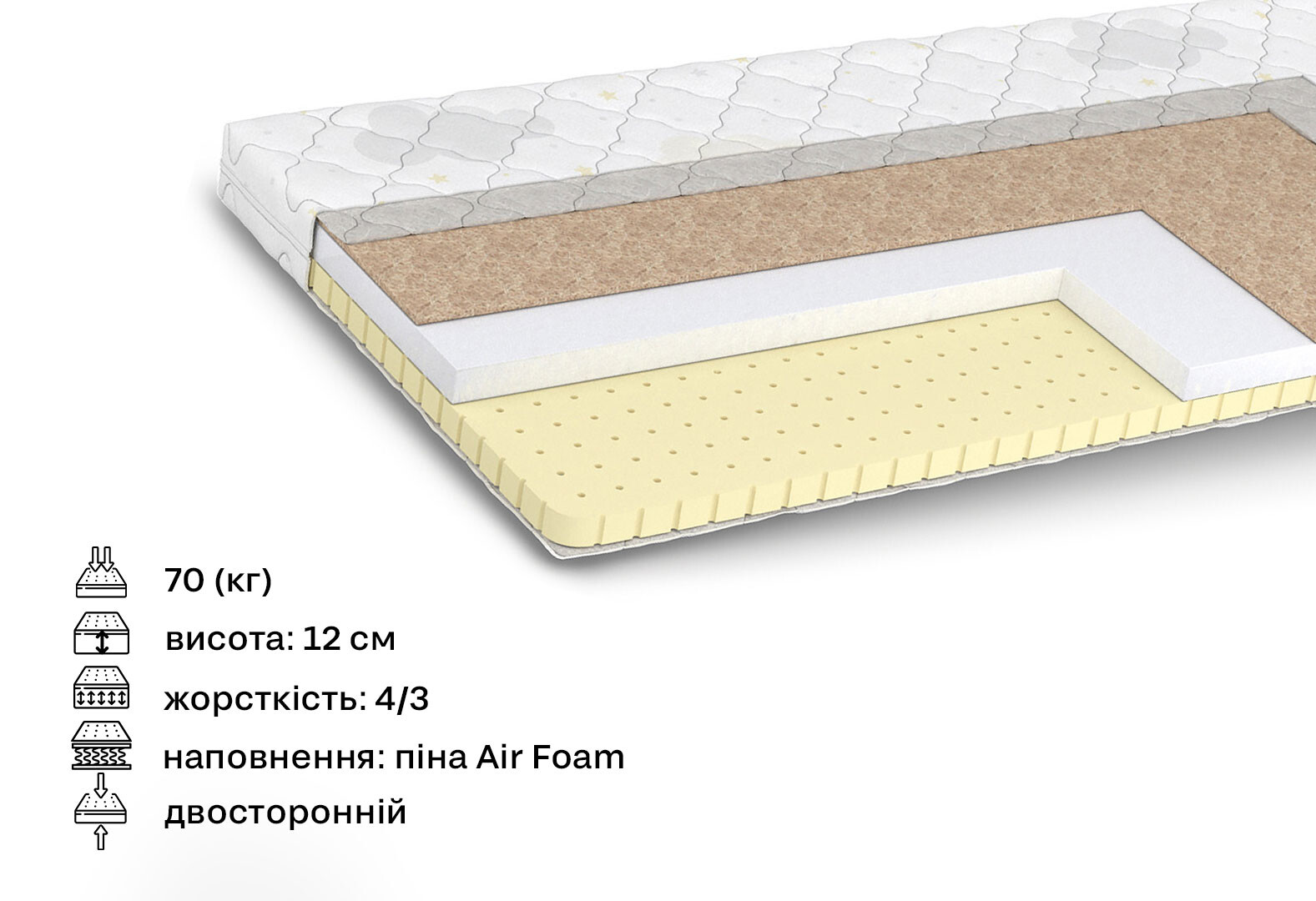 Фото 2 - Матрац Дитячий Хотвілс / Hot wheels 80х190 Matroluxe