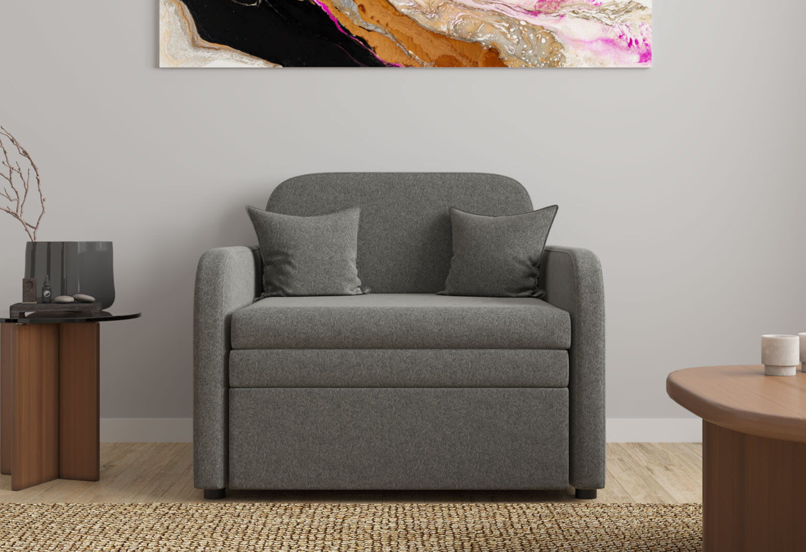 Фото 3 - Диван UMa Міні 97x83 см сіро-коричневий (Primo 16)